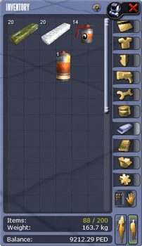 Stackable items inside an inventory on Planet Calypso