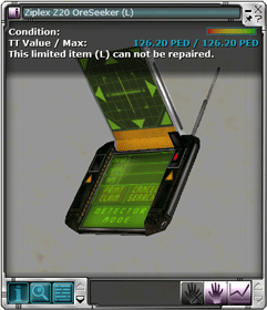 The Item Info Panel display for a limited item on Planet Calypso